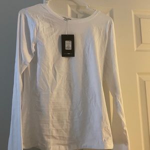 Brand new fashion nova white shirt Xl but fit like a medium (tight fit)